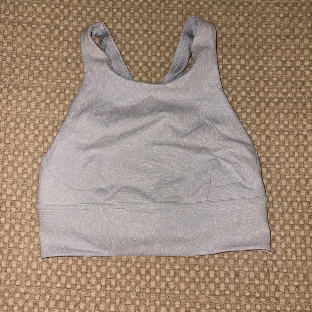 Lululemon White and Gray Sports Bra
